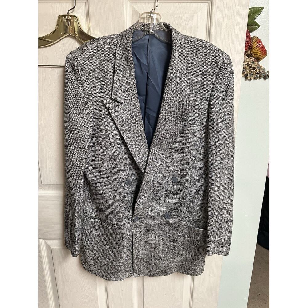 Louis Raphael 90s Silk 2 Button Sport Coat 40R Seinfeld Jacket Double Breasted
